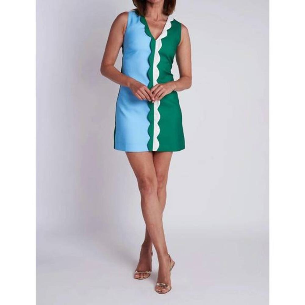 NWT CK Bradley Mareka Mini Dress in Blue and Green size Medium